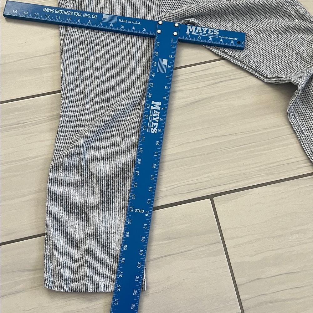 Per Se Linen Blend Striped Capri Pants with Pockets, Elastic & Drawstring Size M - Picture 7 of 8